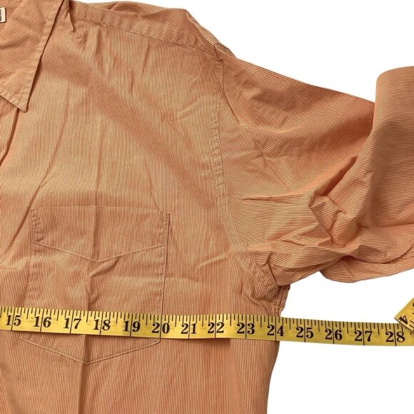 J.Crew Button Up Orange Long Sleeve 2-Ply Cotton Shirt Mens Size XL / 17-17.5 - Picture 5 of 8